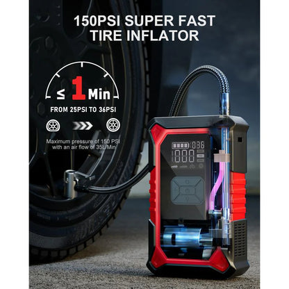 Smart Inflator™ - 7 in 1 Portable Car Jump Starter